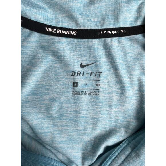Nike Running Shirt Womens Small Blue Dri-Fit Element 1/2 Zip Thumb Holes - Picture 6 of 6